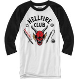 Stranger Things Hellfire Club Camiseta Raglán De Manga Larga