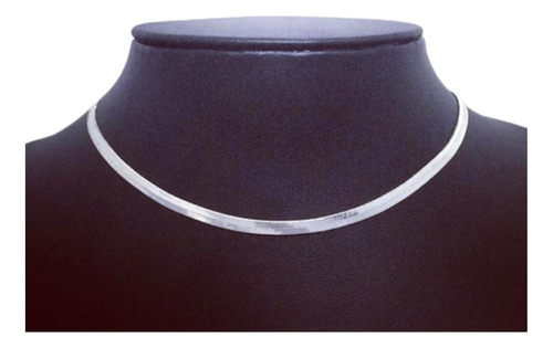 Gargantilha Choker Laminada Corrente Colar Folheado Prata