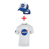 Combo Camiseta Y Gorra Nasa Space Rockets Niños Y Adultos