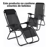 Set De 2 Camastros Silla Plegable Portátil Mas Porta Bebidas