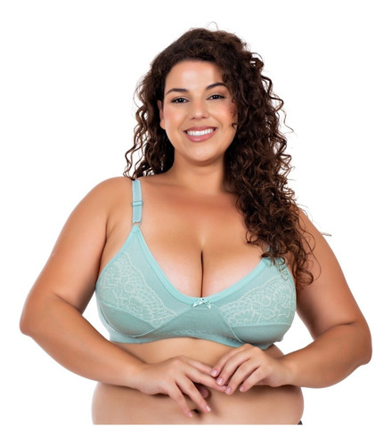 Kit C/7  Soutien Sutiã Cotton S/ Bojo Plus Size Reforçado 