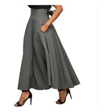 Skirt Feminine Skirt Evasê Skirt Ankle High Waist Skirt