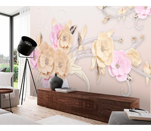 Painel E Papel Adesivo, Flores, Floral C/efeito 3d, Preço M²