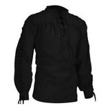 S Blusa Para Hombre Medieval Pirata Camisa Vikingo