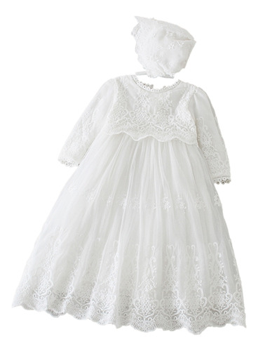 Vestido De Bautizo Para Niña (3m-w2), Formal, Sin Mangas