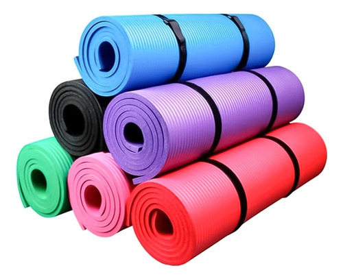 Pack 3 Mat Yoga 10 Mm Alfombra Gruesa Colores Surtidos Color Negro