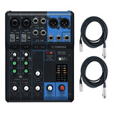 Yamaha Mg06 6-input Stereo Mixer W - (2) 20' Cables Xlr De M
