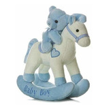Aurora Baby Plush Rocking Horse Bluewhite