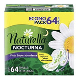 Toallas Femeninas Naturella Nocturna Extra Larga 64 Piezas