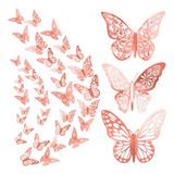 36pcs Mariposas Decorativas Pared 3d Fiestas Adorno Pegatina