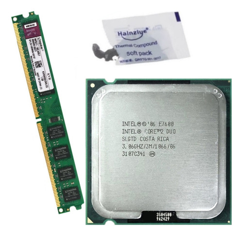 Kit Cpu Core 2 Duo E7600 3.06 3m 1066mhz + Memória Ddr2 2gb