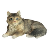 Sandicast Small Size Brown Tabby Maine Coon Cat Sculpture