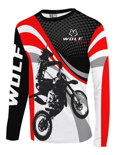 Playera Jersey Niño Motocross Wolf Racing Deportes Extremos 