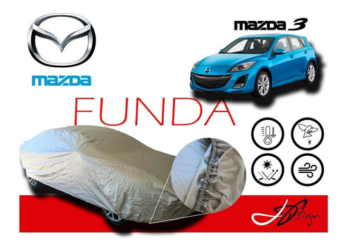 Funda Cubierta Lona Afelpada Cubre Mazda 3 Hatchback 2010-11