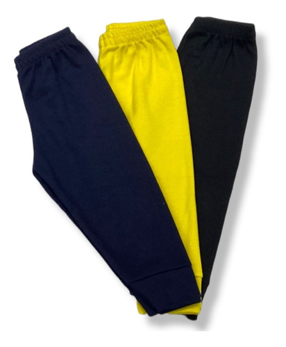 Juego 3 Pants Ligeros 100% Algodón Colores Fuertes Para Bebé