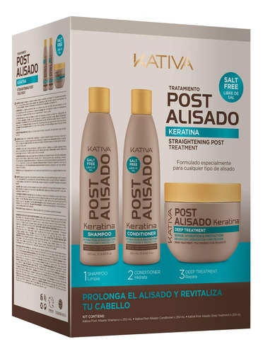 Tratamiento Post Alisado Keratina - Champu 8.5 fl Oz, Acondi