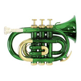 Trompeta Pocket Terminado Color Verde Roy Benson Pt-101e