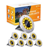 Biling Solar Ground Lights Outdoor 8 Packs, Bright 12 Leds L