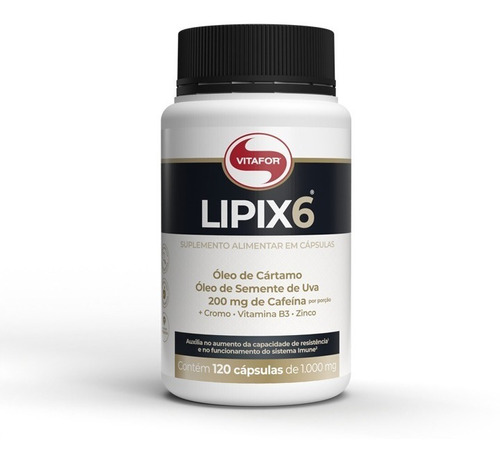 Lipix6 120 Caps Vitafor (óleo De Cártamo+oleo Uva+cafeína)