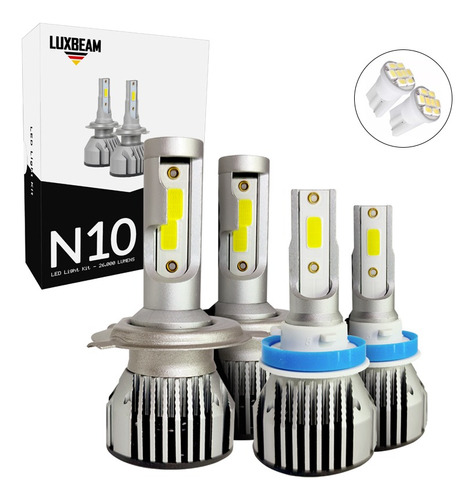 Kit 4 Lampada Super Led N10 6500k Farol Alto Baixo Milha