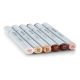 Marcadores Copic Sketch X 6 Skin Tone Doble Punta