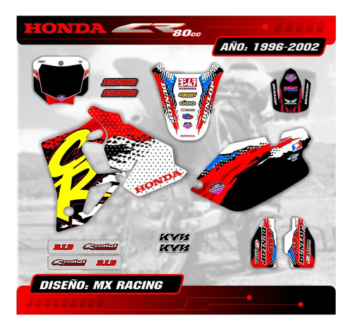 Kit Calcos - Gráfica Honda Cr 80 - 1996/2002 