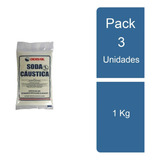 Pack 3 Soda Caustica En Escamas 1 Kg Dideval