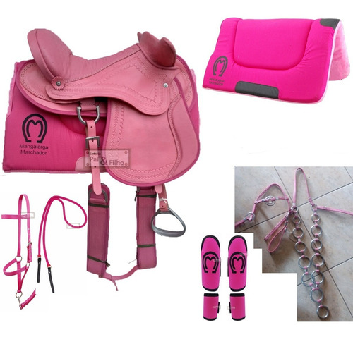 Sela De Cavalo Rosa Cela Passeio + Kit Rosa Completo Oferta!