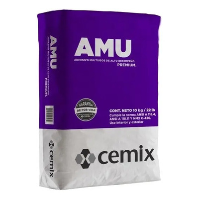 Cemix Amu: Adhesivo Multiusos De Alto Desempeño 10 Kg | Envío gratis