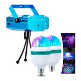 Combo Luces 1-proyector Laser 2-luces Led Giratorias 