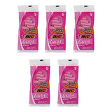 Aparelho De Barbear Lady Shaver Bic- 5 Pacotes C/5 Unid Cada