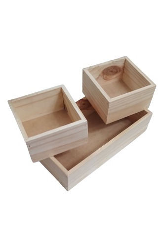 Cajoncitos Organizadores X 3 De Madera Baño Multiproposito