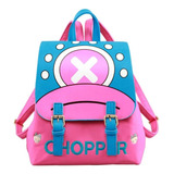 Mochila Escolar Kawaii Anime One Piece Chopper Cuero