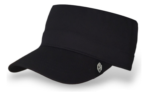 Gorra Che Negra Lisa Cuba Militar Visera Corta Gabardina Spo