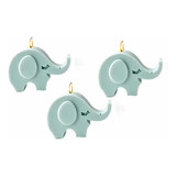 12 Pzas Velas Elefante Recuerdos Baby Shower/bautizo Colores