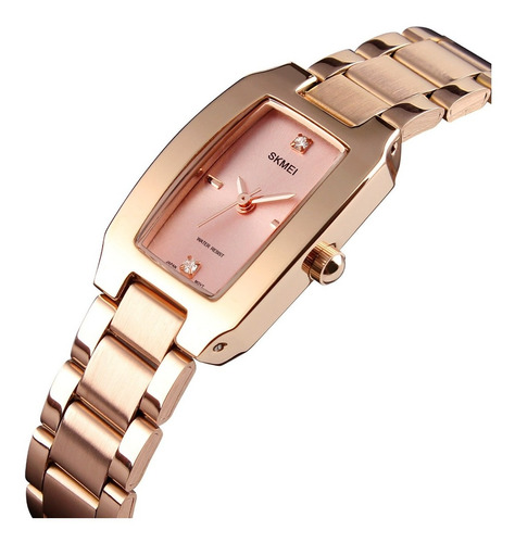 Reloj Pulsera Mujer Skmei 1400 Correa De Acero Con Estuche