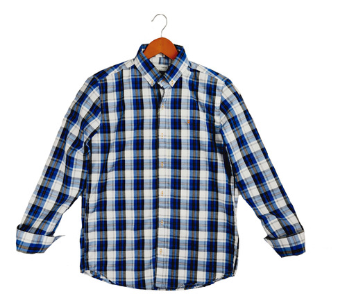 Camisa Caballero Frank Porter Cuadros Azul Marino Fp.914