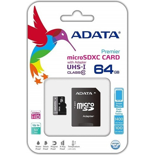 Memoria Flash Adata 64gb Microsdxc Uhs-i Clase 10 +adaptador