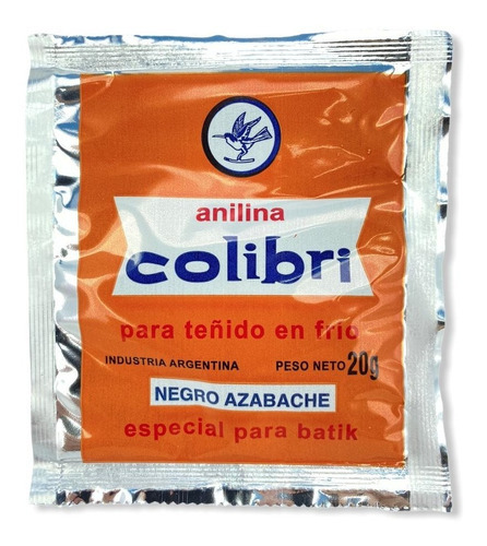 Colibri Anilina Para Teñido En Frio 20g Color Negro Azabache