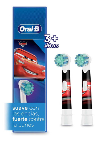 Oral-b Disney Cars Cabezales De Repuesto Color Multicolor Pack De 2 Unidades