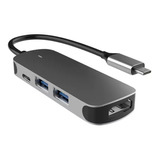 Hub Tipo-c 4 En 1 Usb 3.0 1 Usb 2.0 Hdmi Negro