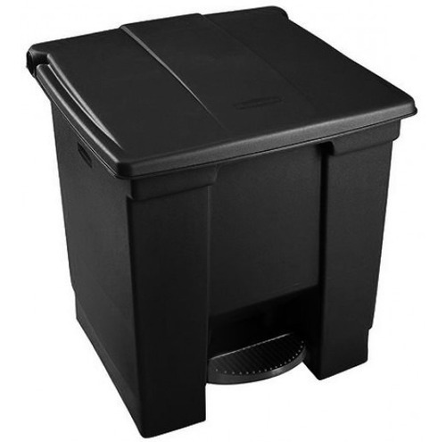 Papelera Caneca De Pedal 30 Litros Rubbermaid Color Negro