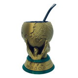 Pack Mayorista Mate Copa Del Mundo 3d X5 Con Bombilla 