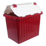 Caja De Almacenamiento Contenedor Con Tapa Split 26 Lts Color Rojo