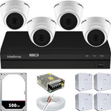 Kit Vigilancia 4 Cameras Intelbras Para Casa Loja Dvr 1204
