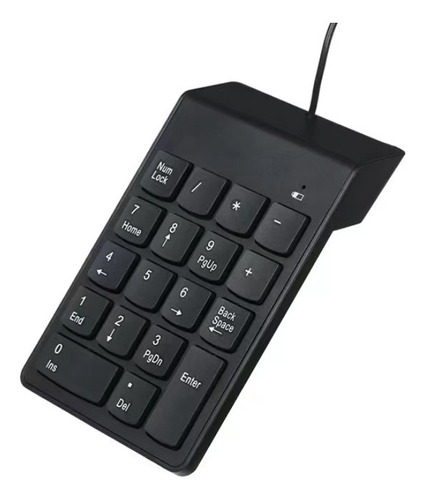 Mini Teclado Numérico Portátil Usb18 Teclas Pc/ Notebook Cor De Teclado Preto Idioma Português Brasil