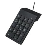 Mini Teclado Numérico Portátil Usb18 Teclas Pc/ Notebook Cor De Teclado Preto Idioma Português Brasil