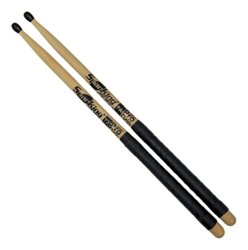 Baqueta 7a Pro Grip Emborrachad Ponta Nylon Bateria Spanking