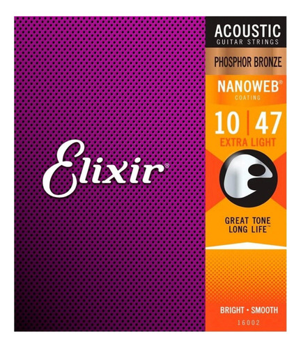 Cuerdas Elixir Para Guitarra Electro Acustica 16002