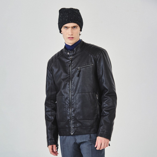 Campera De Cuero Eco Importada De Hombre Entallada Slim Fit